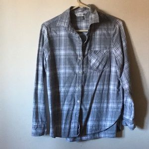 Old Navy Grey plaid Classic Button Down Shirt